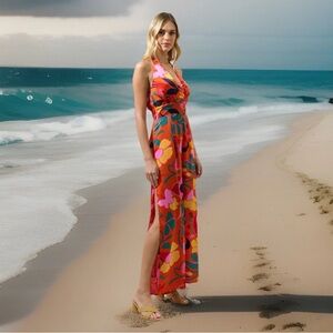 💴Sold💴 Serene Floral Magic Moment Halter Jumpsuit, Size XS